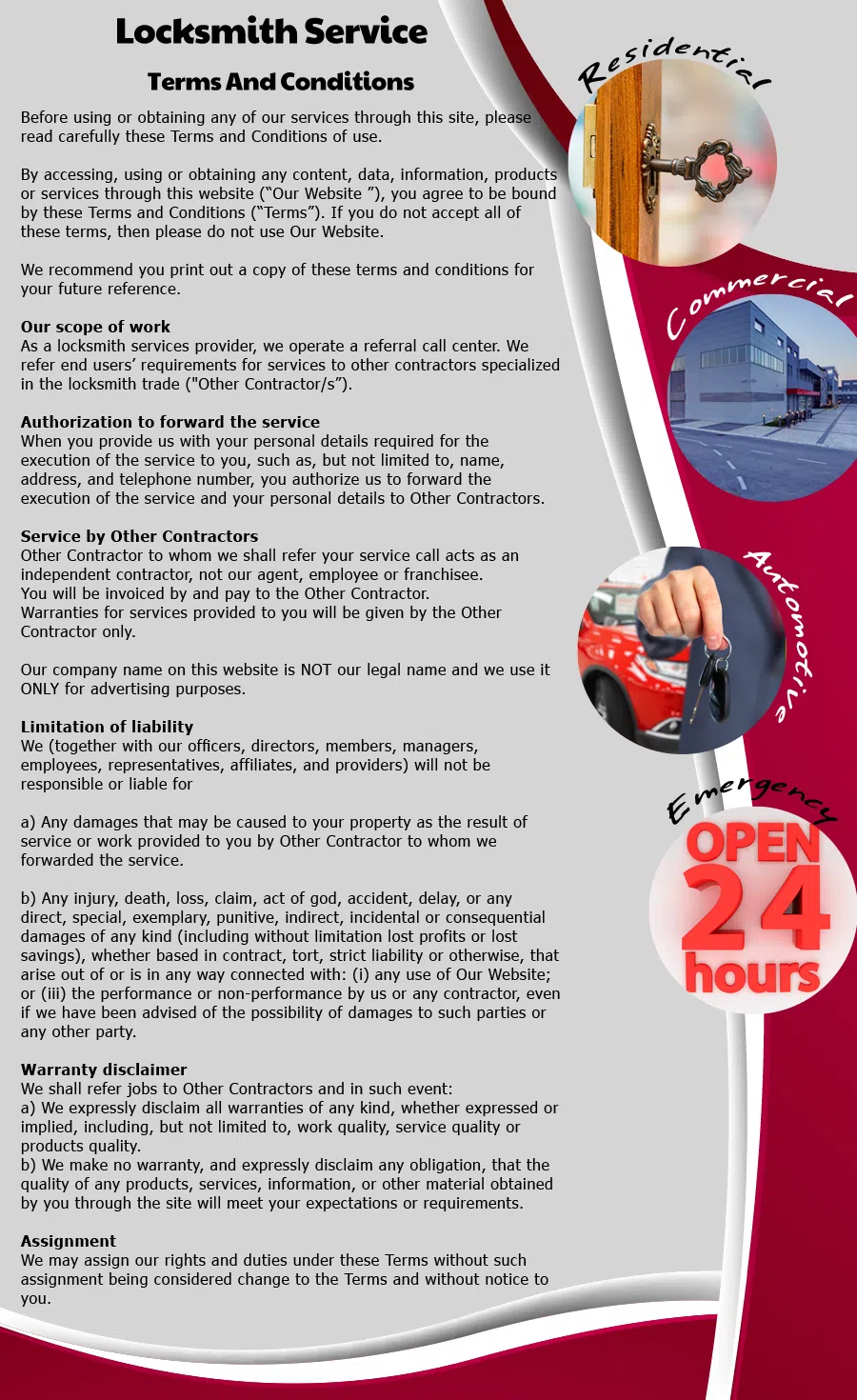 Cincinnati Affordable Locksmith, Cincinnati, OH 513-715-9063 - Terms-and-conditions-9